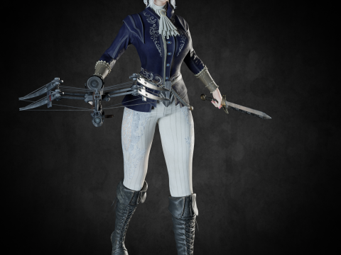 Female-Duchess Elden Ring Fanart PBR 8K Rigged 3D Modell