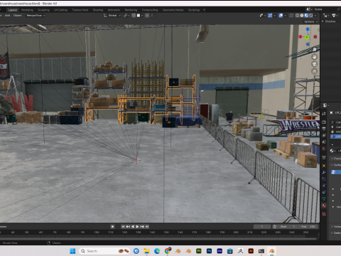 Warehouse scene blender 40 eevee and cycles Model 3D