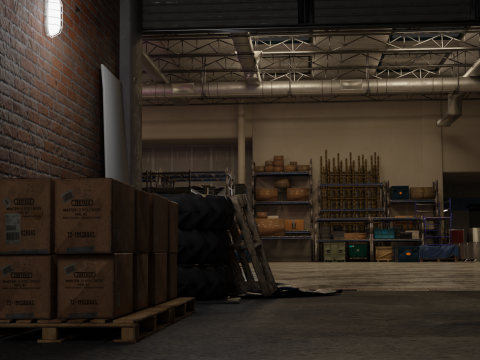 Warehouse scene blender 40 eevee and cycles Model 3D