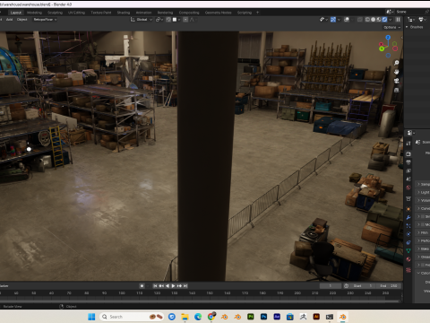 Warehouse scene blender 40 eevee and cycles Model 3D
