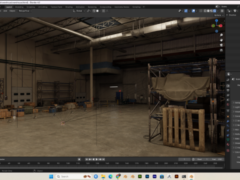 Warehouse scene blender 40 eevee and cycles Model 3D