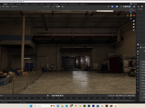 Warehouse scene blender 40 eevee and cycles Model 3D