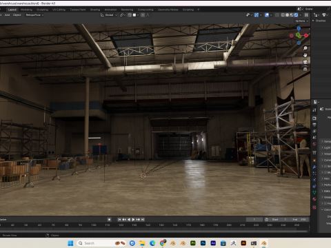 Warehouse scene blender 40 eevee and cycles Model 3D