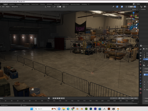 Warehouse scene blender 40 eevee and cycles Model 3D