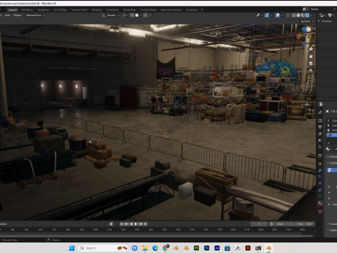 Warehouse scene blender 40 eevee and cycles Model 3D
