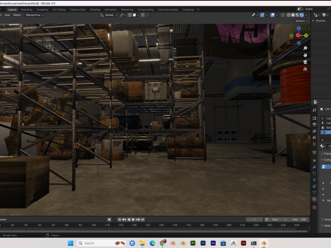 Warehouse scene blender 40 eevee and cycles Model 3D
