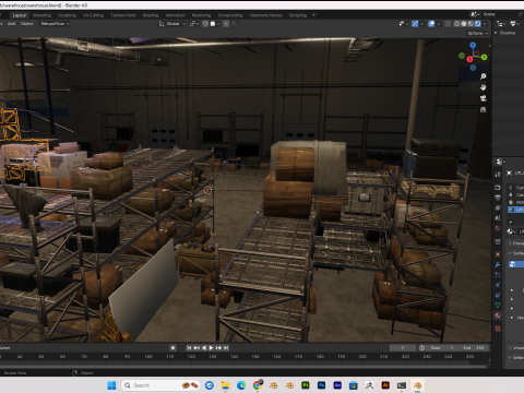 Warehouse scene blender 40 eevee and cycles Model 3D