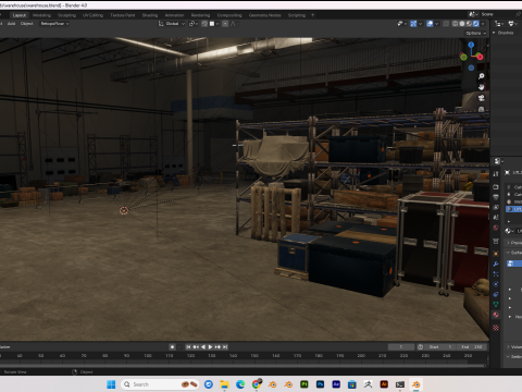 Warehouse scene blender 40 eevee and cycles Model 3D