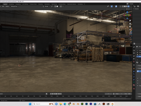 Warehouse scene blender 40 eevee and cycles Model 3D