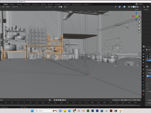 Warehouse scene blender 40 eevee and cycles Model 3D