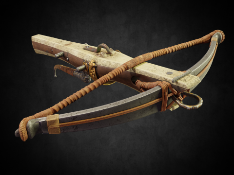 Medieval Crossbow PBR 4K Low-Poly 3D-Modell