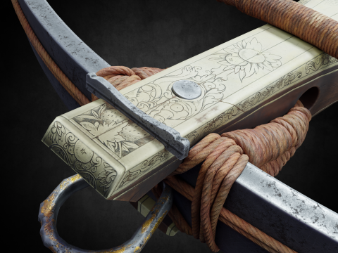 Medieval Crossbow PBR 4K Low-Poly 3D 模型