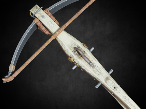 Medieval Crossbow PBR 4K Low-Poly 3D 模型