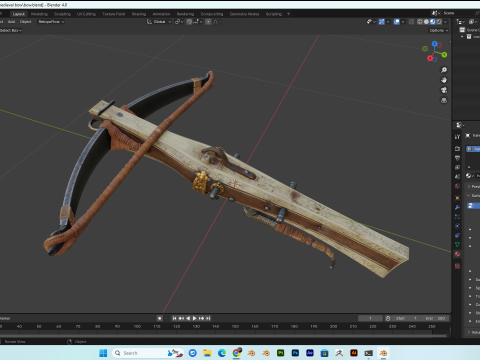 Medieval Crossbow PBR 4K Low-Poly 3D 模型