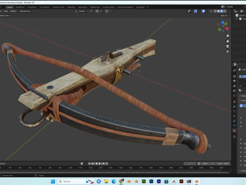 Medieval Crossbow PBR 4K Low-Poly 3D 模型
