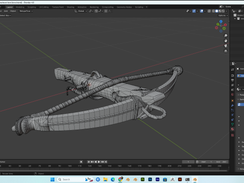 Medieval Crossbow PBR 4K Low-Poly 3D 模型