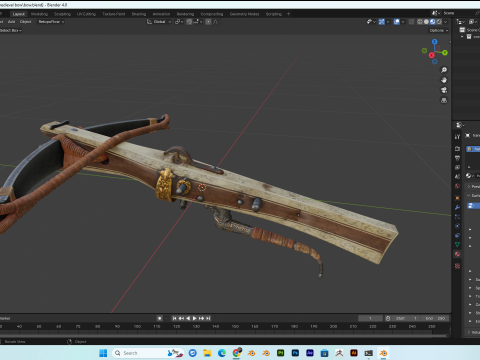 Medieval Crossbow PBR 4K Low-Poly 3D 模型