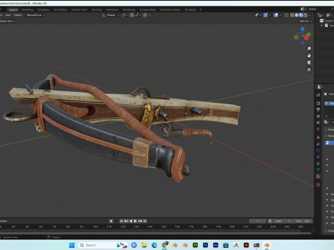 Medieval Crossbow PBR 4K Low-Poly 3D 模型