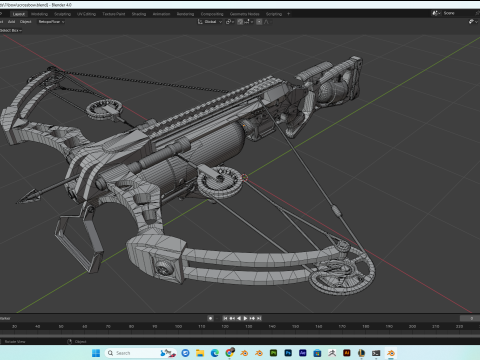 Crossbow PBR 4k highdetails low-poly 3D-Modell