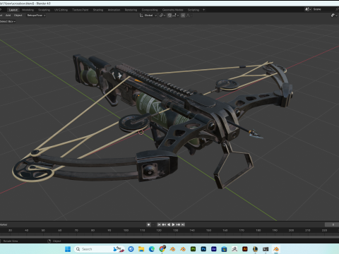 Crossbow PBR 4k highdetails low-poly 3D-Modell
