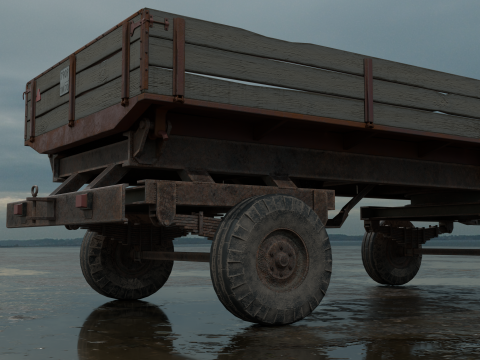 Realistic Old Trailer PBR 4K Low-Poly 3D-Modell