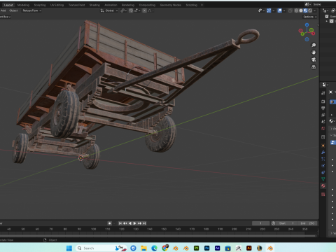 Realistic Old Trailer PBR 4K Low-Poly Modelo 3D