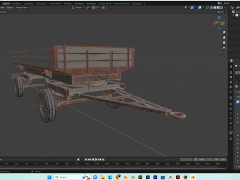 Realistic Old Trailer PBR 4K Low-Poly Modelo 3D
