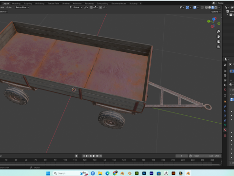 Realistic Old Trailer PBR 4K Low-Poly Modelo 3D