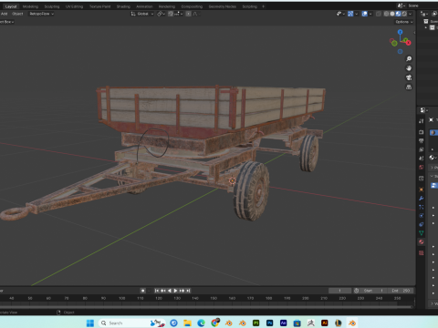 Realistic Old Trailer PBR 4K Low-Poly Modelo 3D