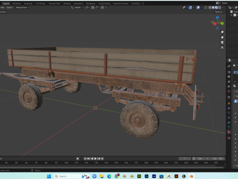Realistic Old Trailer PBR 4K Low-Poly Modelo 3D