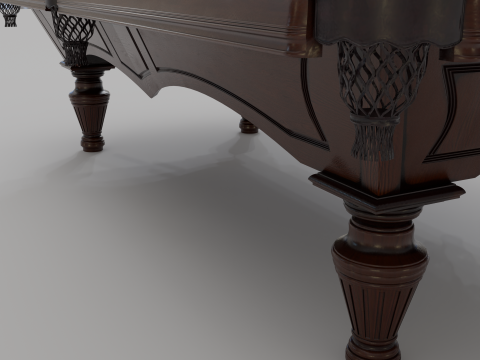 Billiard Table PBR 4K Mid-Poly High Details Model 3D