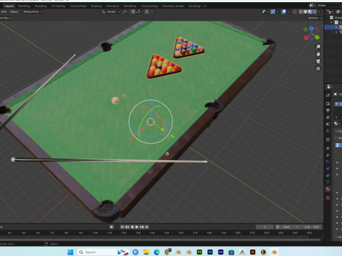 Billiard Table PBR 4K Mid-Poly High Details Model 3D