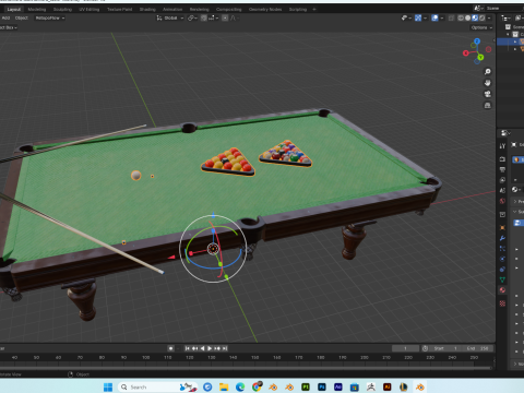 Billiard Table PBR 4K Mid-Poly High Details Model 3D