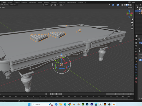 Billiard Table PBR 4K Mid-Poly High Details Model 3D
