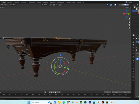 Billiard Table PBR 4K Mid-Poly High Details Model 3D