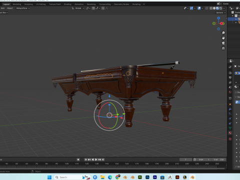 Billiard Table PBR 4K Mid-Poly High Details Model 3D