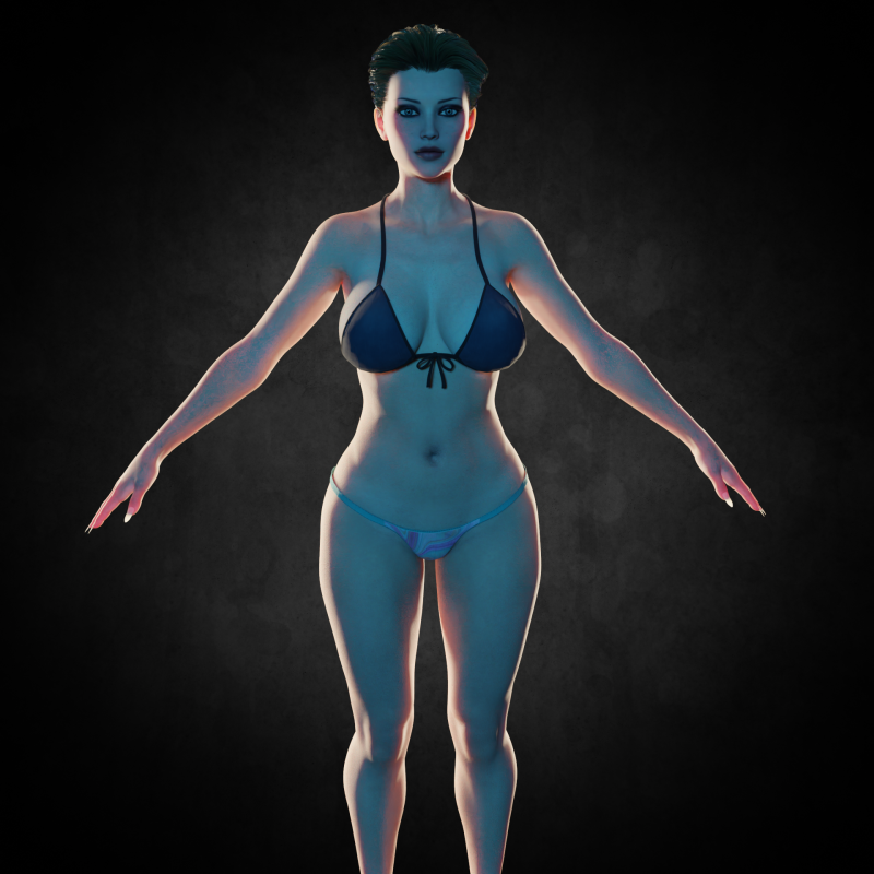 Bikini Women PBR 8k Low-Poly 3D Model .c4d .max .obj .3ds .fbx .stl .blend