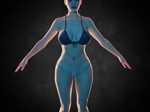 Bikini Women PBR 8k Low-Poly 3D 모델