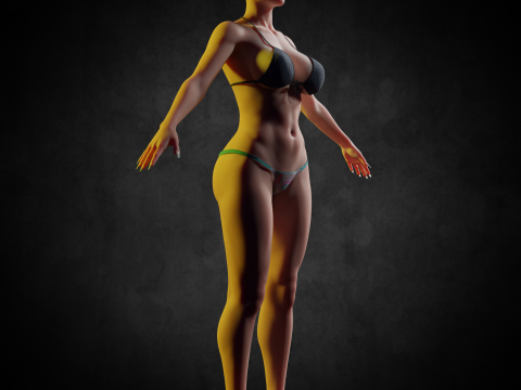Bikini Women PBR 8k Low-Poly 3D Model