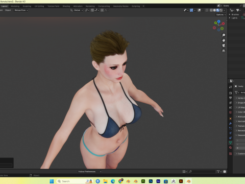 Bikini Women PBR 8k Low-Poly 3D Model