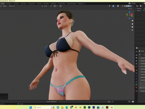 Bikini Women PBR 8k Low-Poly 3D Model