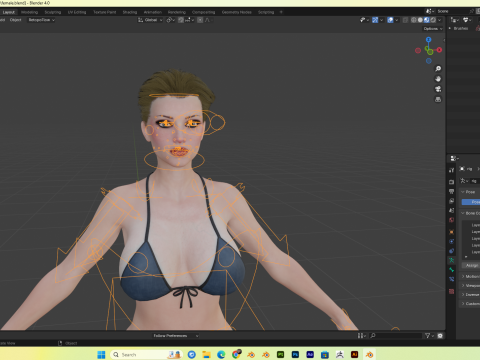 Bikini Women PBR 8k Low-Poly 3D Model