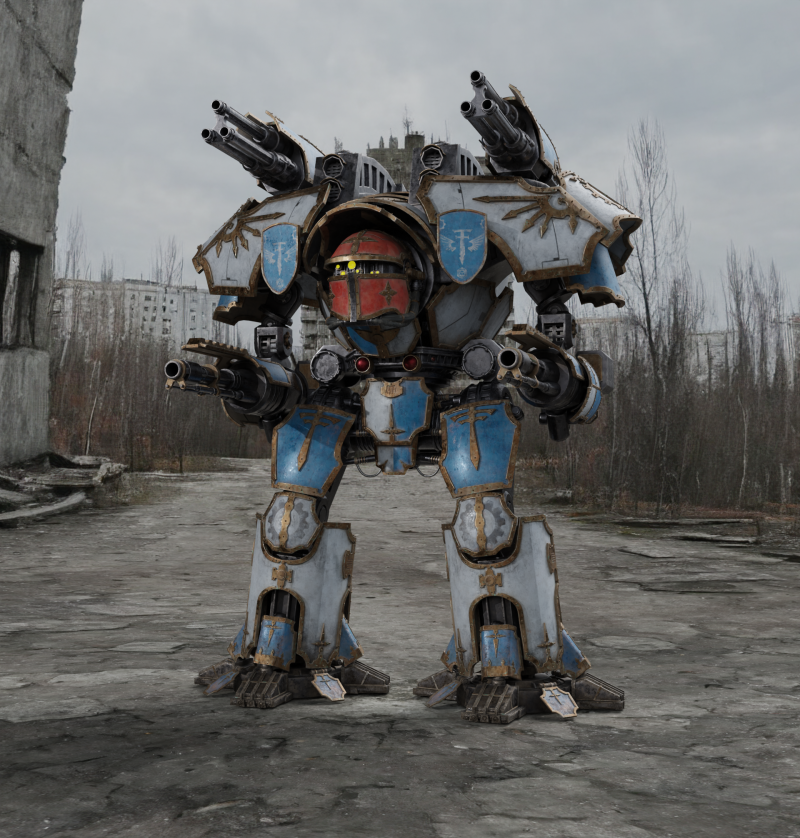 Warhammer robot PBR 4k highdetails Model 3D .c4d .max .obj .3ds .fbx .stl .blend