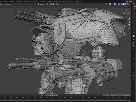 Warhammer robot PBR 4k highdetails Model 3D