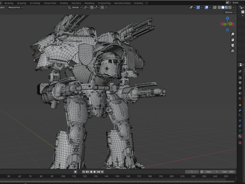 Warhammer robot PBR 4k highdetails Model 3D