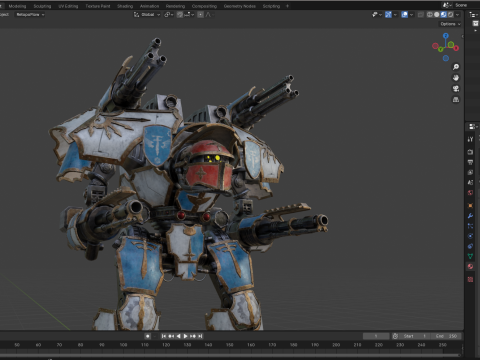 Warhammer robot PBR 4k highdetails Model 3D