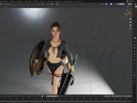 Female centaur PBR 8k blender 40 Modelo 3D