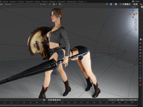 Female centaur PBR 8k blender 40 Modelo 3D