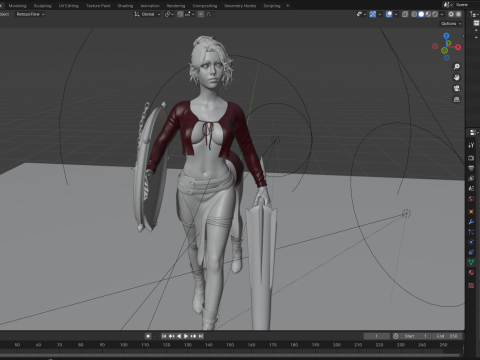 Female centaur PBR 8k blender 40 Modelo 3D