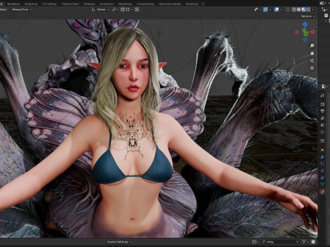Spider queen PBR 8k highdetails 3D Модель